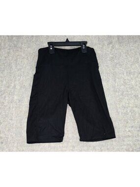 Black Activewear Bermuda Shorts With Pockets Stretchy High-Rise Yoga Athleisure